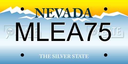 MLEA75 Nevada License Plate