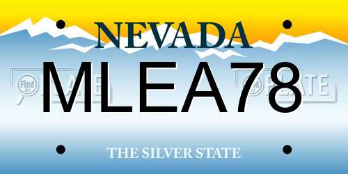 MLEA78 Nevada License Plate
