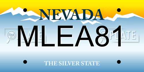 MLEA81 Nevada License Plate