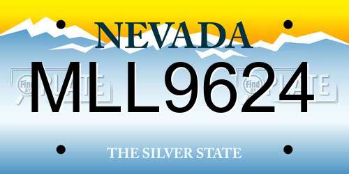 MLL9624 Nevada License Plate