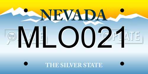 MLO021 Nevada License Plate