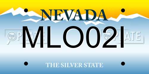 MLO02I Nevada License Plate