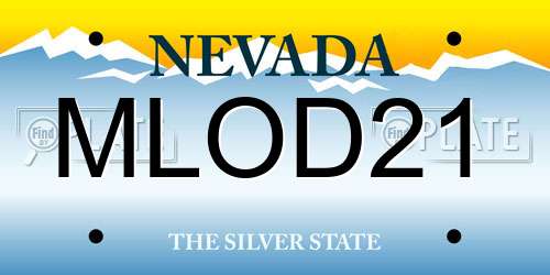 MLOD21 Nevada License Plate