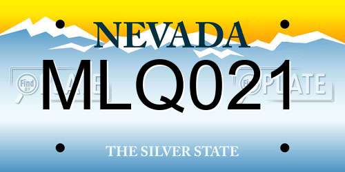 MLQ021 Nevada License Plate