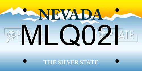 MLQ02I Nevada License Plate