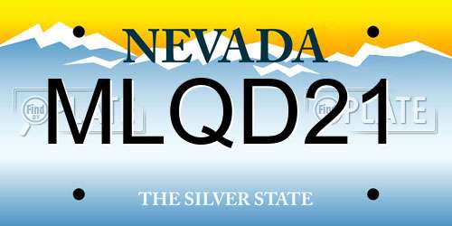 MLQD21 Nevada License Plate