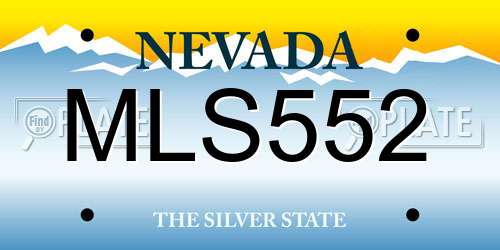 MLS552 Nevada License Plate