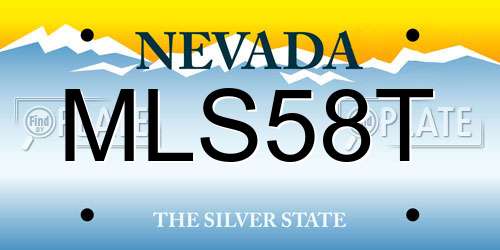 MLS58T Nevada License Plate