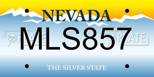 MLS857 Nevada License Plate