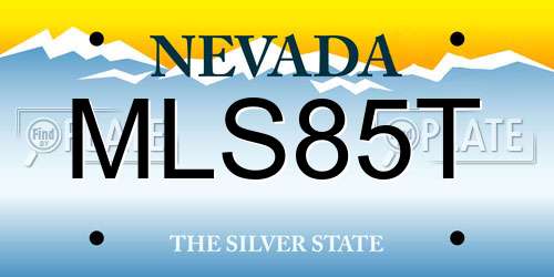 MLS85T Nevada License Plate