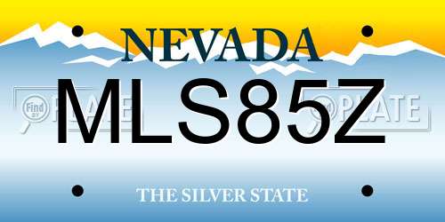 MLS85Z Nevada License Plate