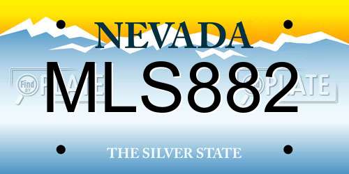 MLS882 Nevada License Plate
