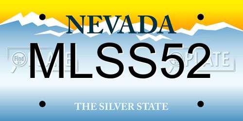 MLSS52 Nevada License Plate