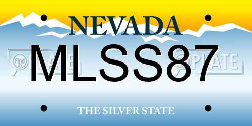 MLSS87 Nevada License Plate