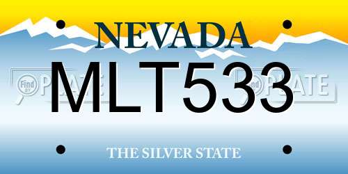 MLT533 Nevada License Plate