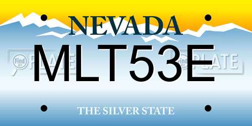 MLT53E Nevada License Plate