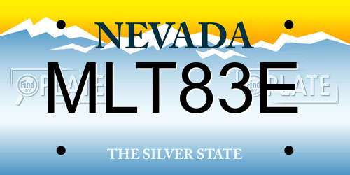 MLT83E Nevada License Plate
