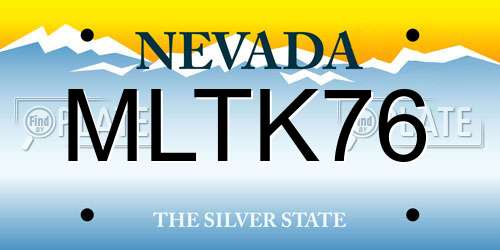 MLTK76 Nevada License Plate