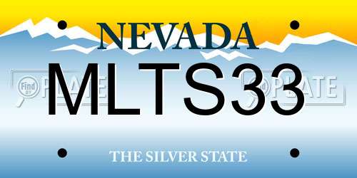 MLTS33 Nevada License Plate