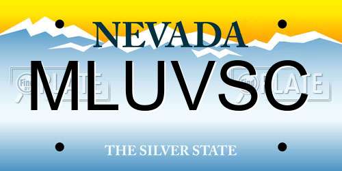 MLUVSC Nevada License Plate