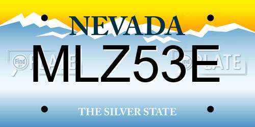 MLZ53E Nevada License Plate