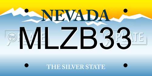 MLZB33 Nevada License Plate
