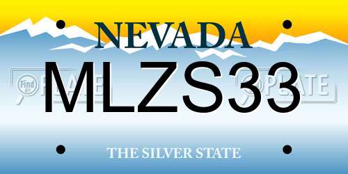MLZS33 Nevada License Plate
