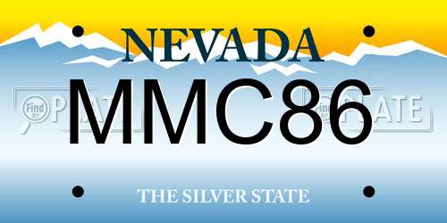MMC86 Nevada License Plate