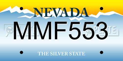 MMF553 Nevada License Plate