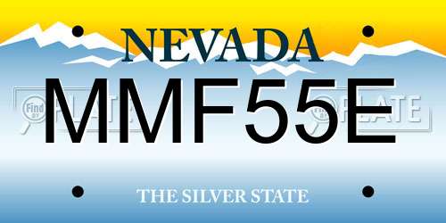 MMF55E Nevada License Plate