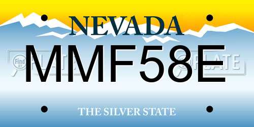 MMF58E Nevada License Plate