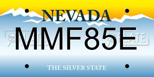 MMF85E Nevada License Plate