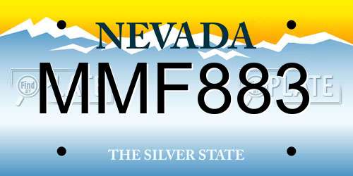 MMF883 Nevada License Plate