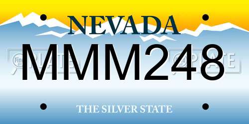 MMM248 Nevada License Plate
