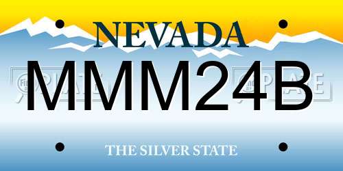 MMM24B Nevada License Plate