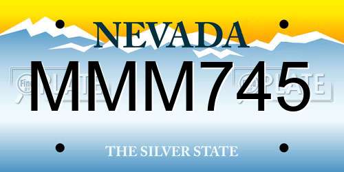 MMM745 Nevada License Plate