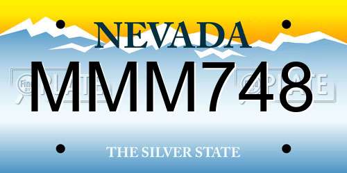 MMM748 Nevada License Plate