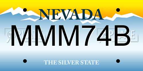 MMM74B Nevada License Plate