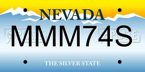 MMM74S Nevada License Plate