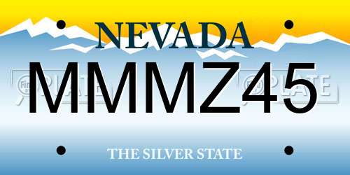MMMZ45 Nevada License Plate