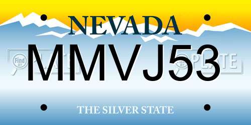 MMVJ53 Nevada License Plate