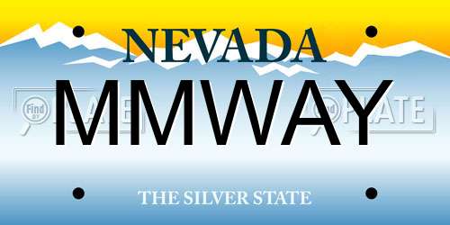 MMWAY Nevada License Plate