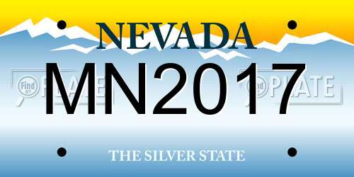 MN2017 Nevada License Plate