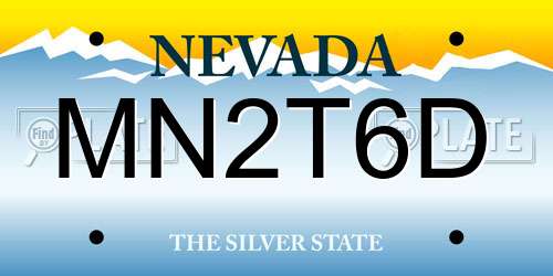 MN2T6D Nevada License Plate
