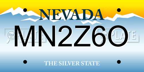 MN2Z6O Nevada License Plate