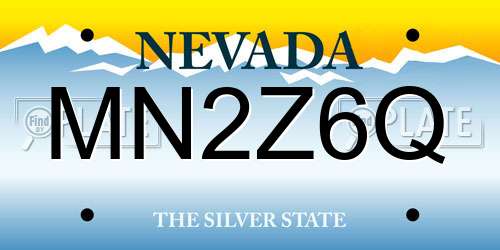 MN2Z6Q Nevada License Plate