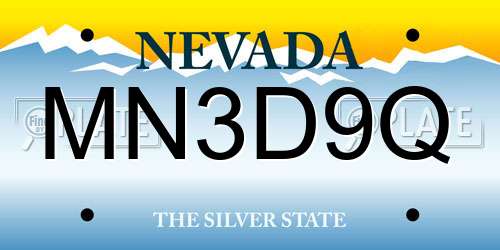 MN3D9Q Nevada License Plate