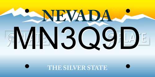 MN3Q9D Nevada License Plate