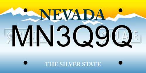 MN3Q9Q Nevada License Plate