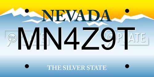 MN4Z9T Nevada License Plate